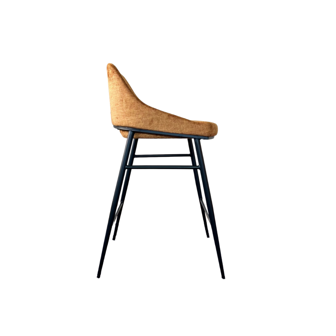 Vai Barstool - Bella Velour Amber   Nicholas John Interiors