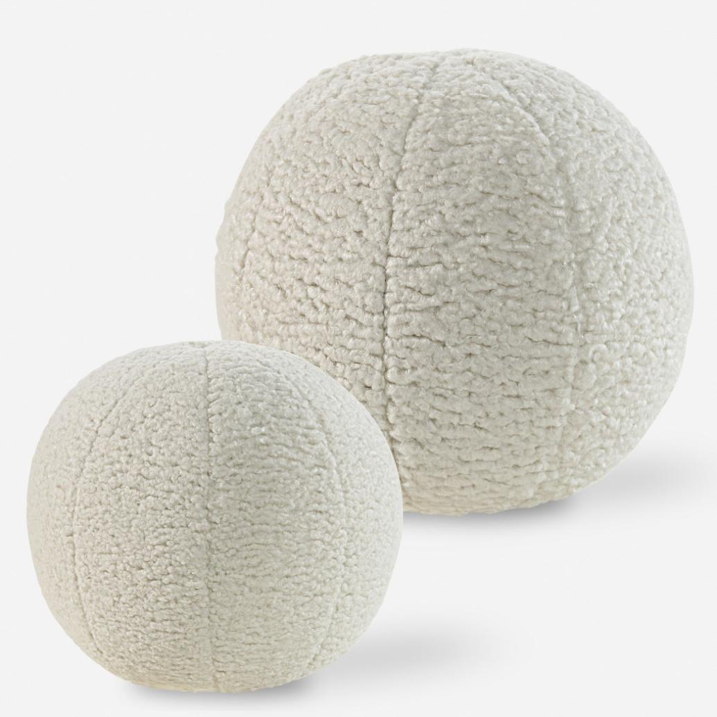 Capra Ball Sheepskin Pillows, Set of 2