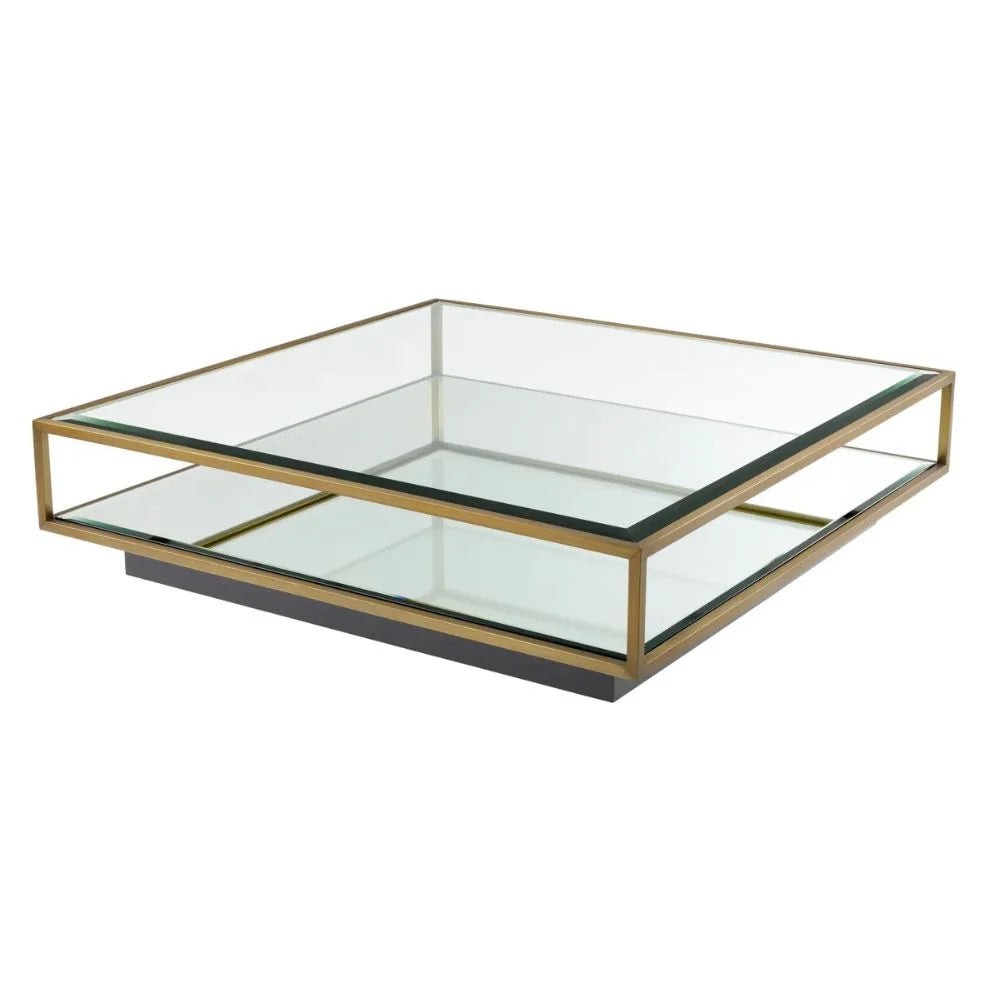 Eichholtz Tortona Large Coffee Table Brushed Brass - CLEARANCE - BRAND NEW BOXED
