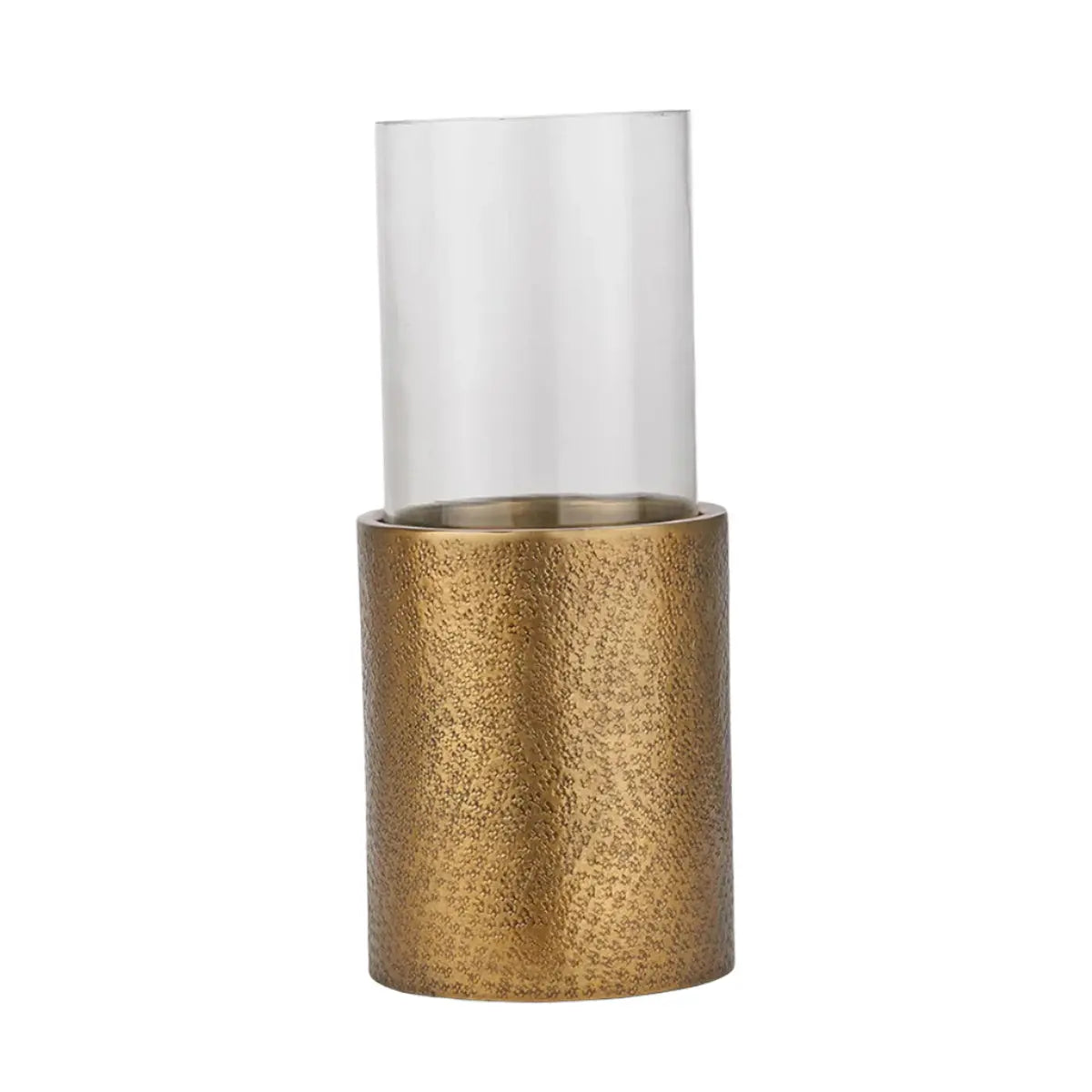 Antique Brass Finish Metal and Clear Glass Hurricane - Pacific Lifestyle  Nicholas John Interiors