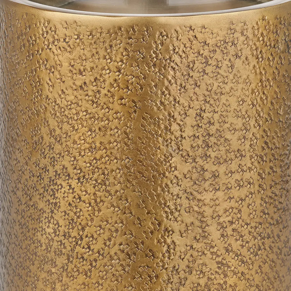 Antique Brass Finish Metal and Clear Glass Hurricane - Pacific Lifestyle  Nicholas John Interiors