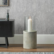 Stone Grey Metal and Clear Glass Hurricane - Pacific Lifestyle  Nicholas John Interiors