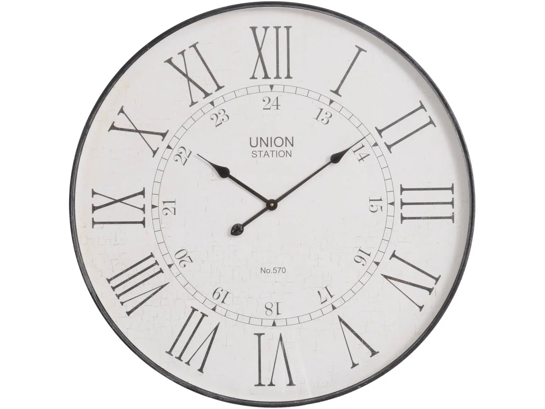 Antique Black Wall Clock  Nicholas John Interiors