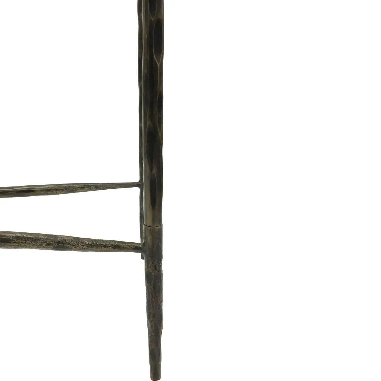 Patterton Hand Forged Console Table Large 140x35cm Dk Bronze with Glass Top  Nicholas John Interiors