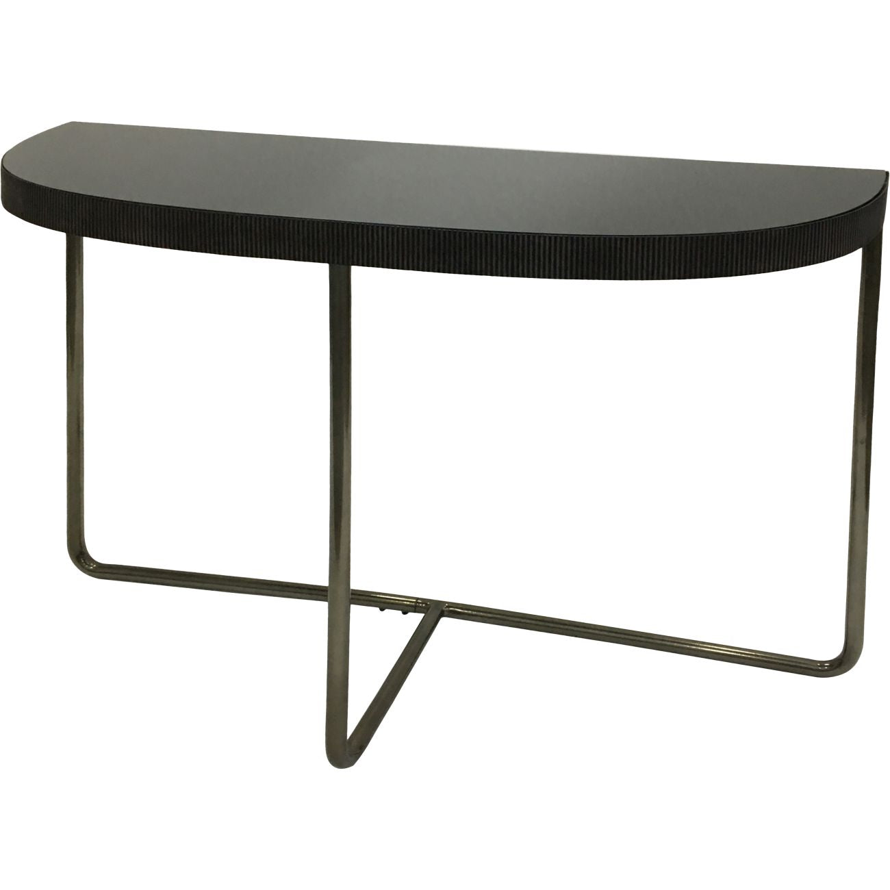 Knightswood Half Moon Console Table with Black Tinted Glass