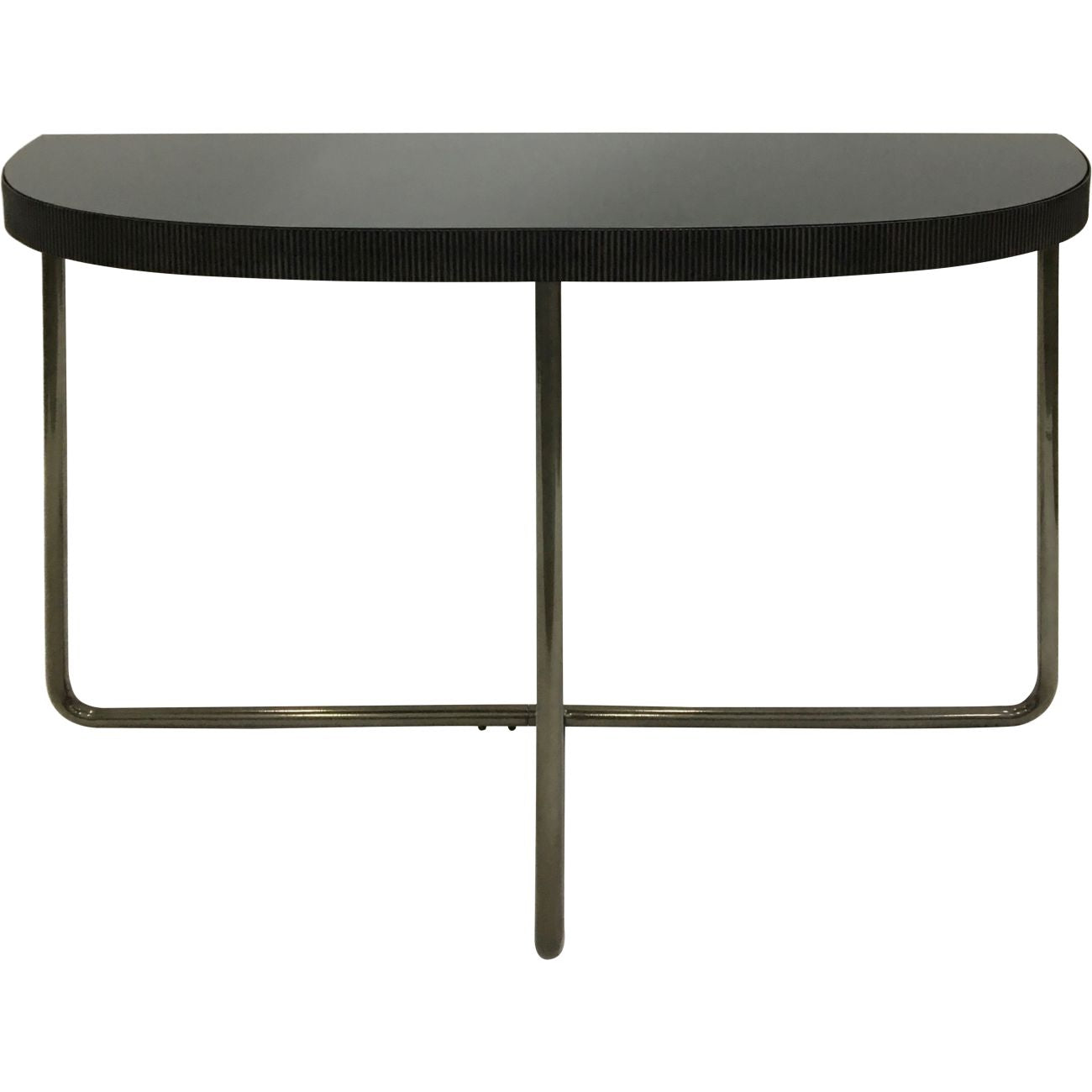 Knightswood Half Moon Console Table with Black Tinted Glass