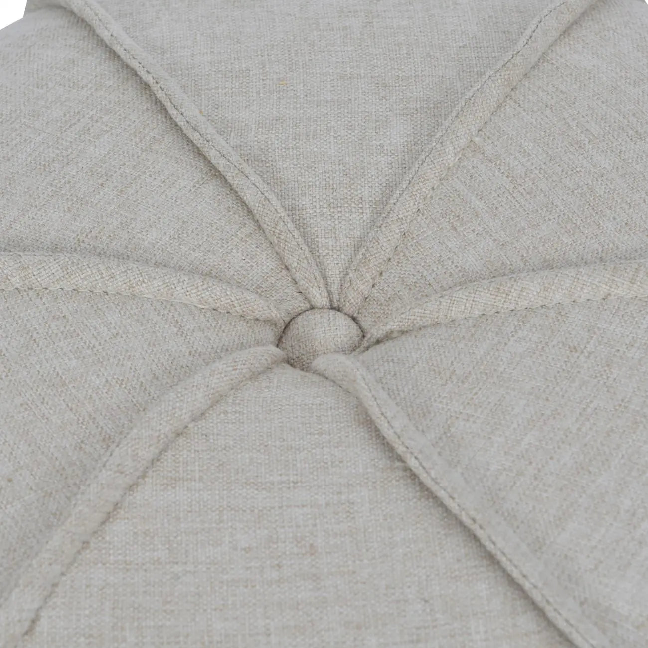 Seamed Button Stool in Oatmeal Fabric  Nicholas John Interiors
