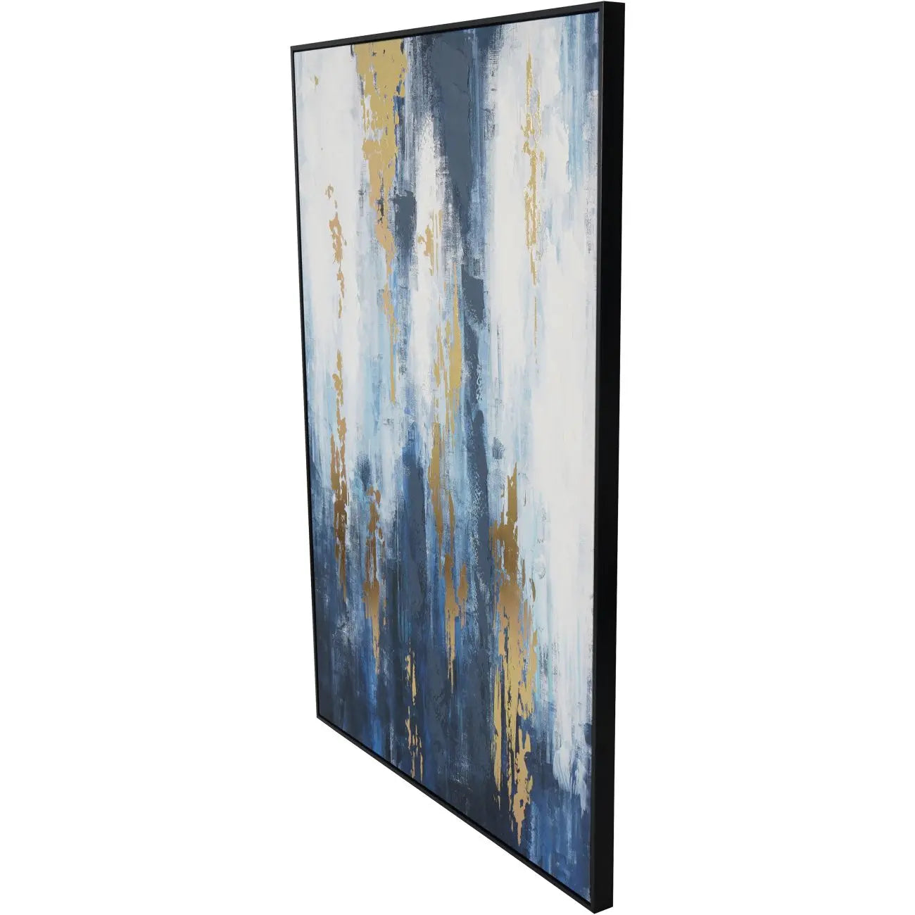 Blue Distressed Foiled Framed Canvas 140x100cm  Nicholas John Interiors