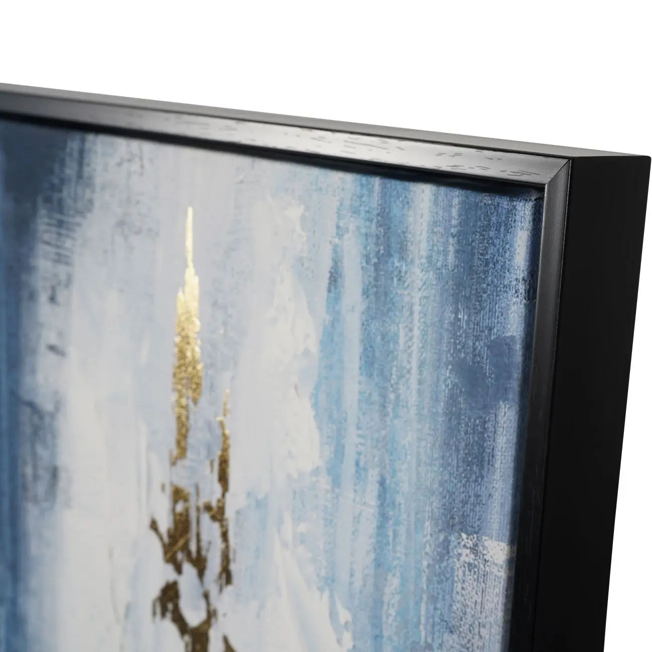 Blue Distressed Foiled Framed Canvas 140x100cm  Nicholas John Interiors