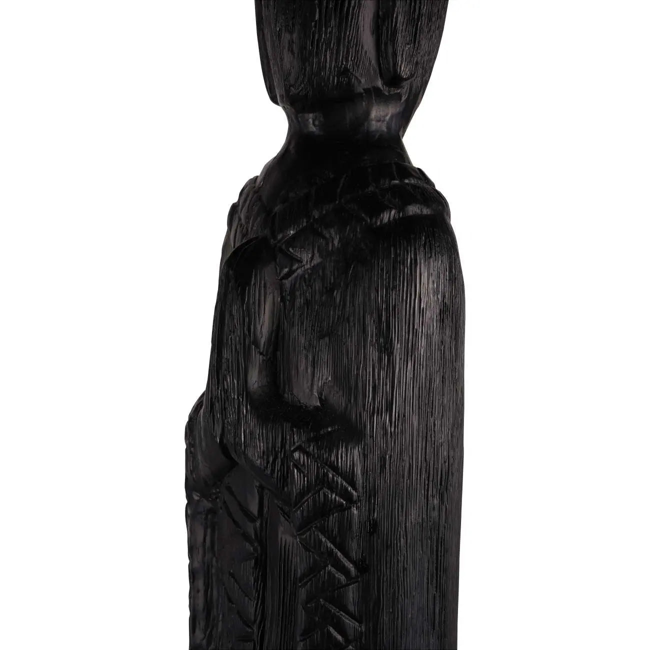 Abstract Black Burnished Standing Buddha  Nicholas John Interiors
