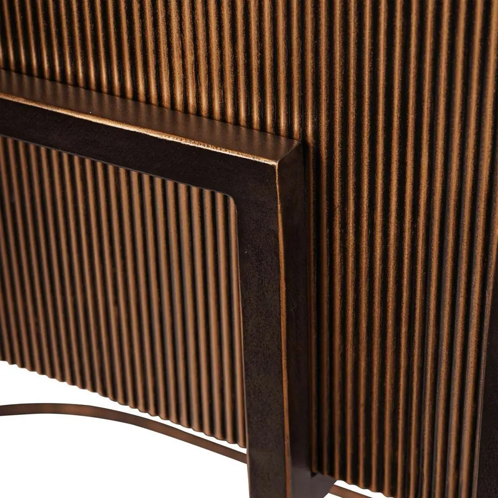 Hunter Corrugated Antique Gold Console Table