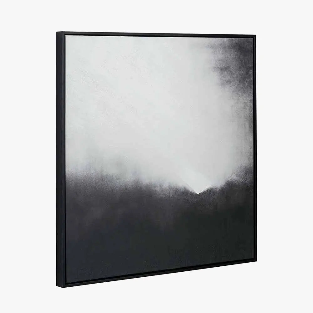 Monochrome Abstract Square Canvas with Black Frame  Nicholas John Interiors