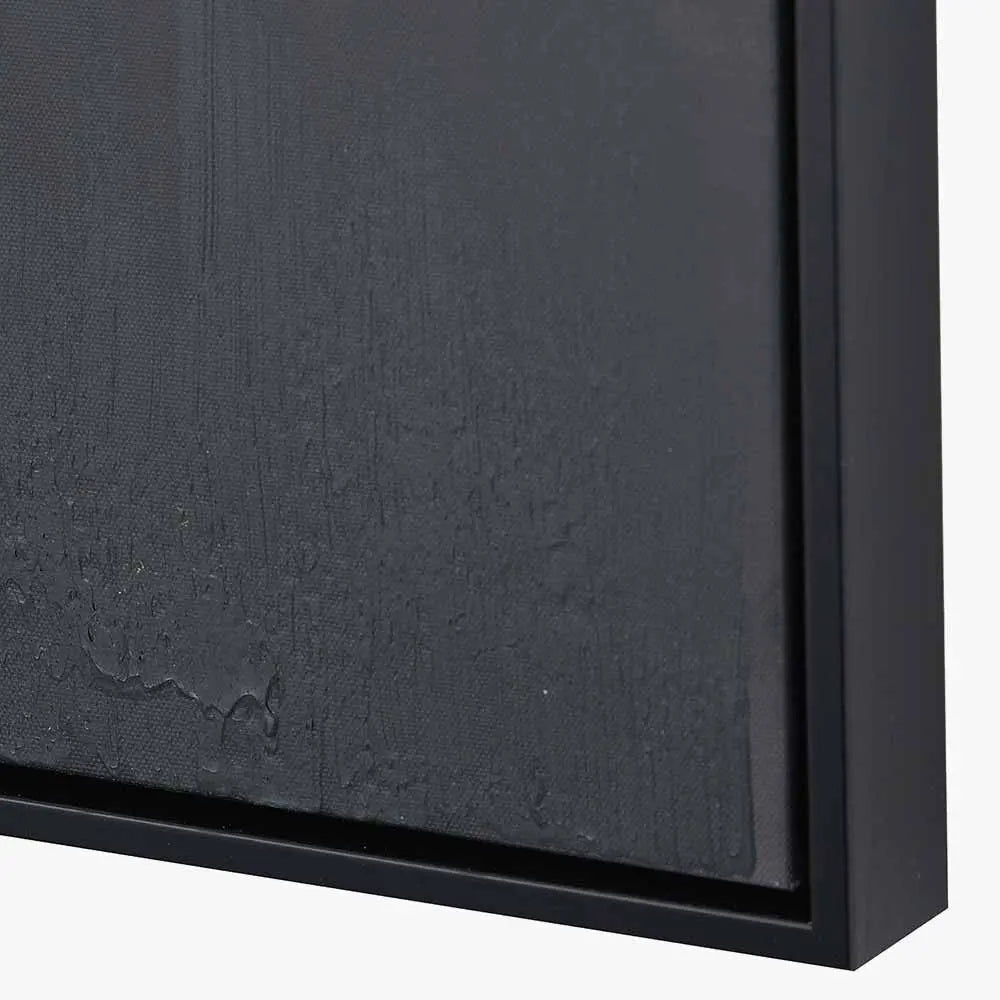 Monochrome Abstract Square Canvas with Black Frame  Nicholas John Interiors