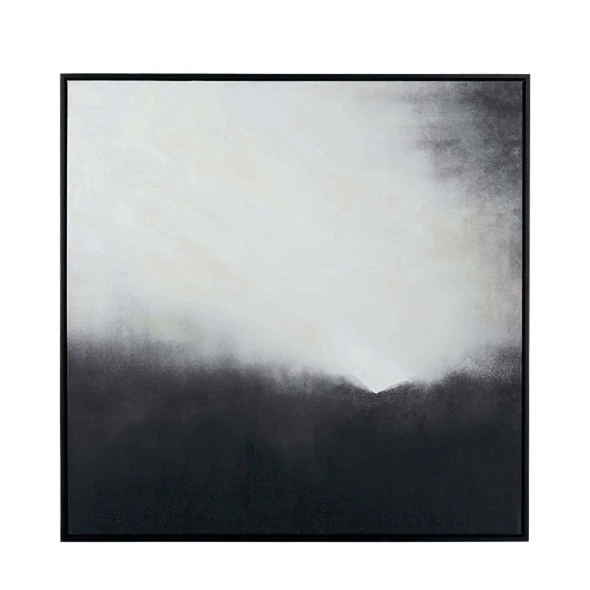 Monochrome Abstract Square Canvas with Black Frame  Nicholas John Interiors