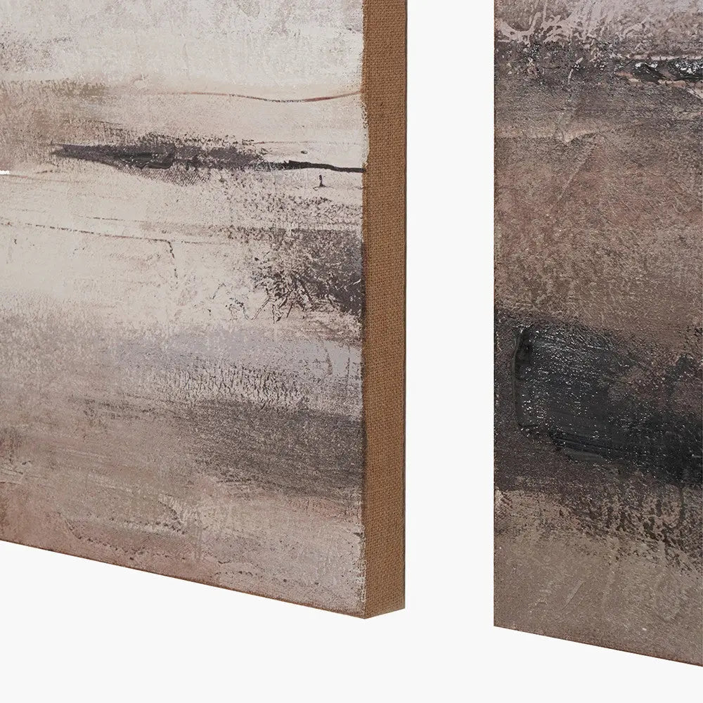 S/3 Grey and Neutrals Abstract Landscape Canvases  Nicholas John Interiors