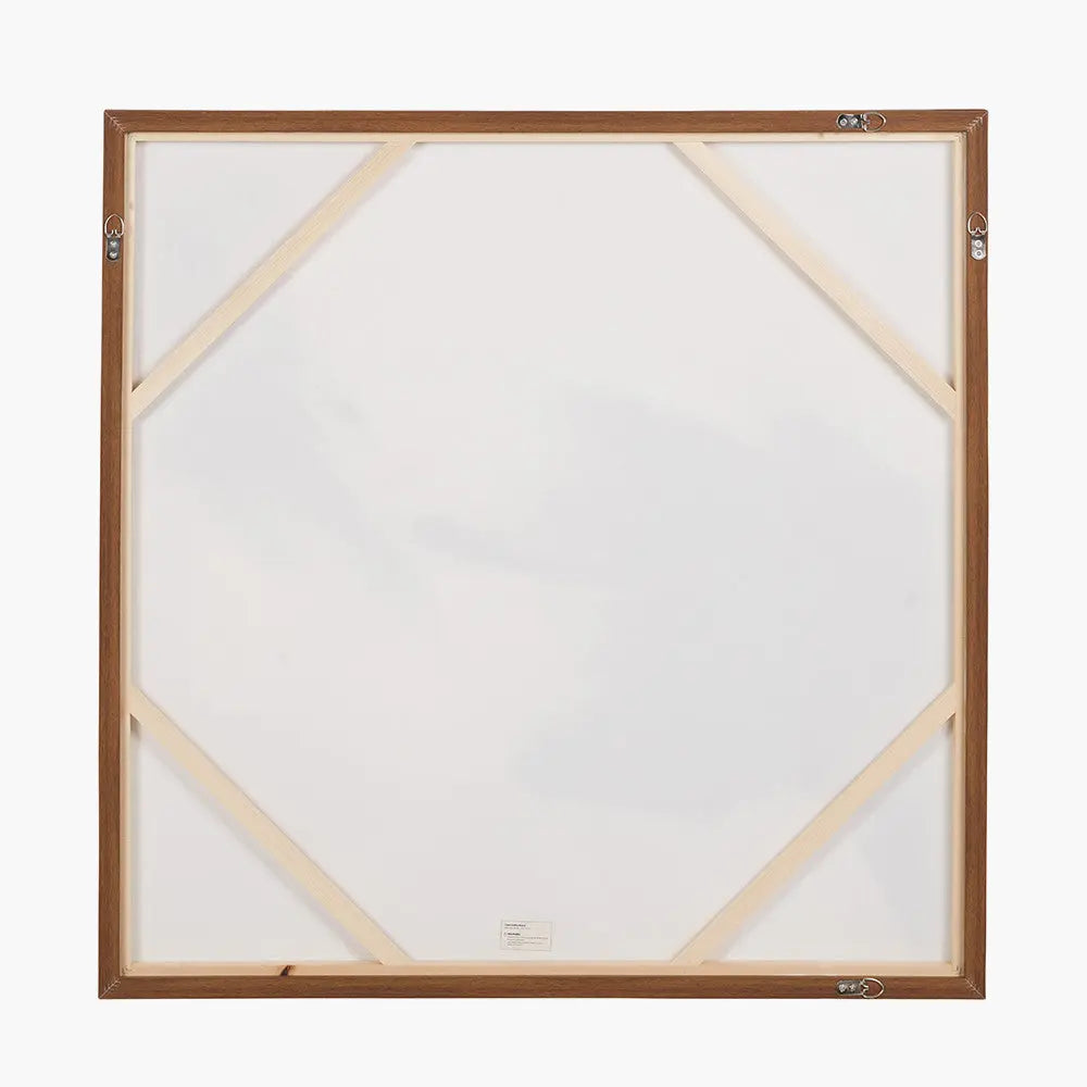 Monochrome Abstract Square Canvas with Oak Effect Frame  Nicholas John Interiors