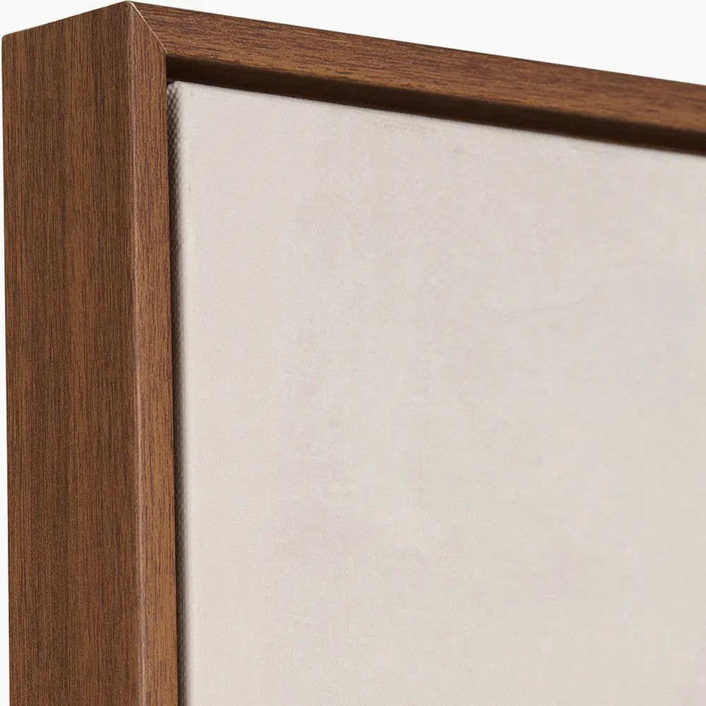 Monochrome Abstract Square Canvas with Oak Effect Frame  Nicholas John Interiors