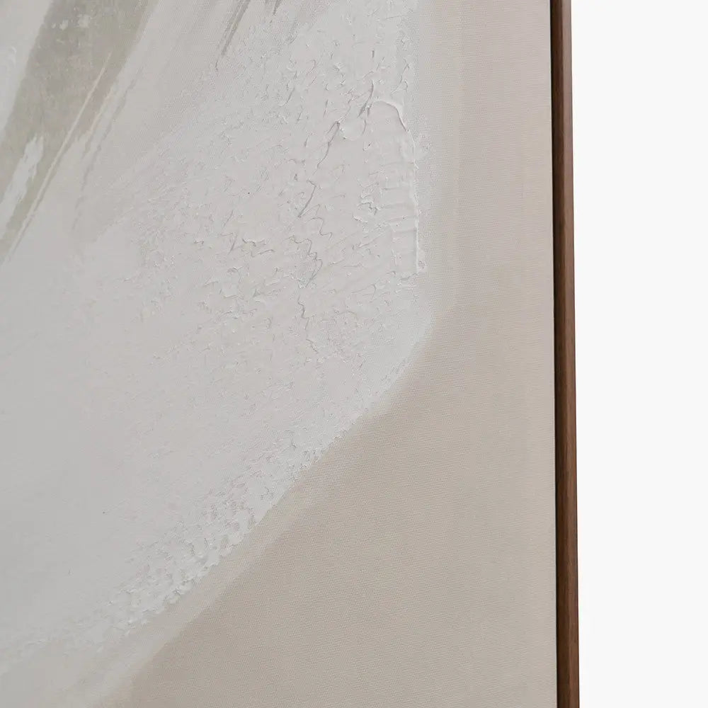 Monochrome Abstract Square Canvas with Oak Effect Frame  Nicholas John Interiors