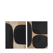 S/2 Black and Natural Wooden Textured Design Wall Art  Nicholas John Interiors