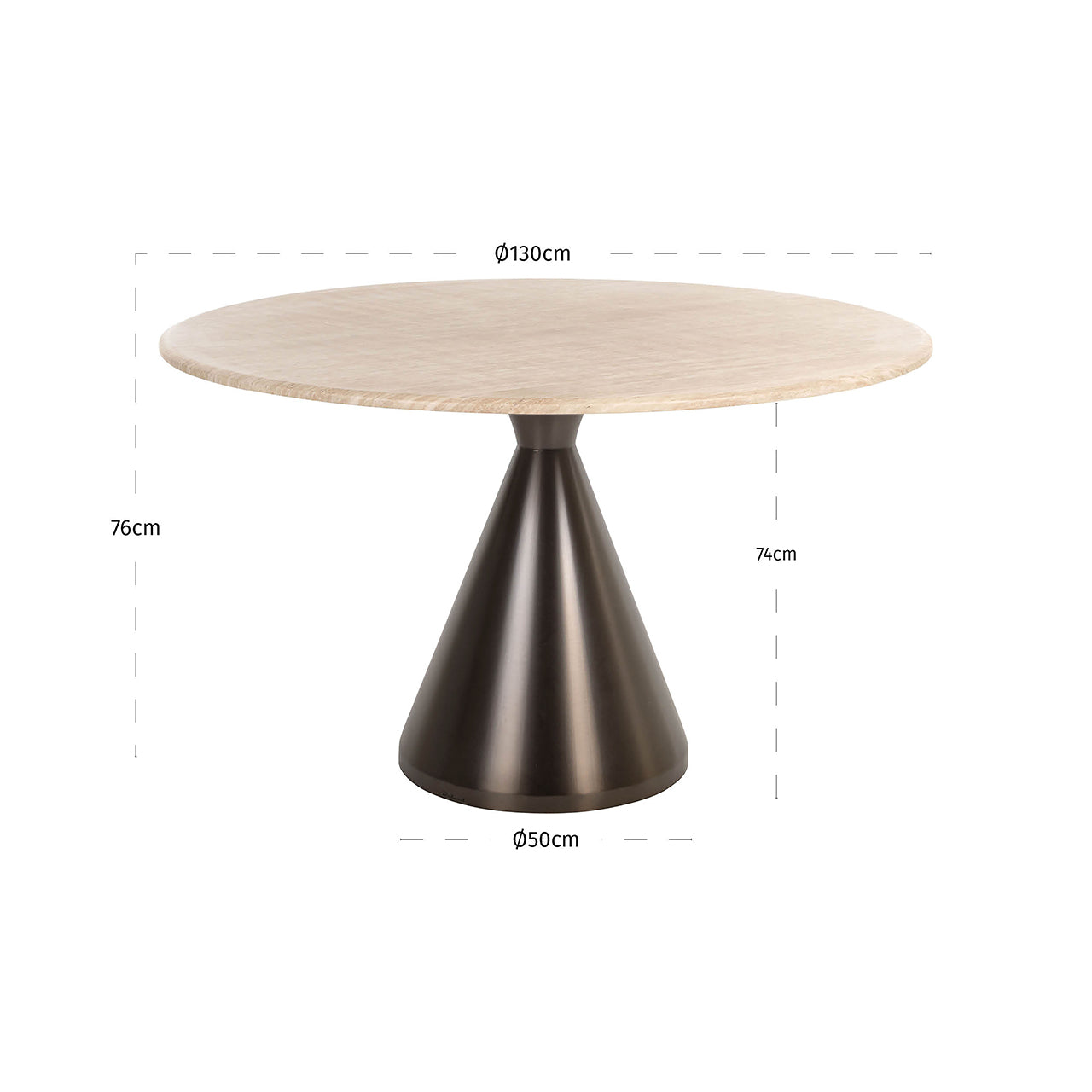 Richmond Interiors Montgommery 130cm Dining Table in Beige