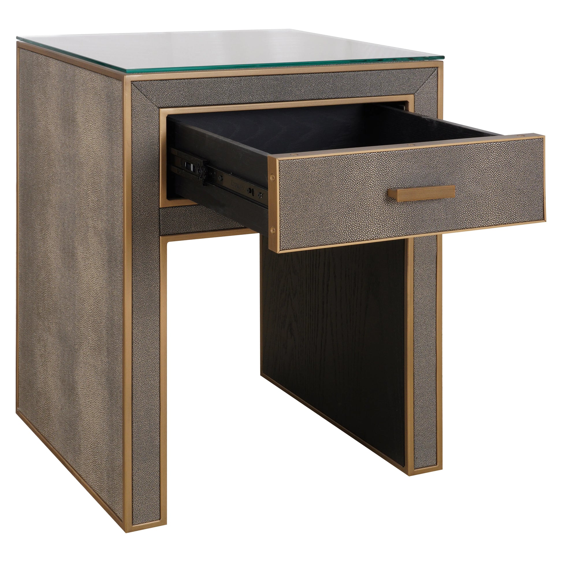 Richmond Interiors Bloomville 1 Drawer with Glass in Brown  Nicholas John Interiors