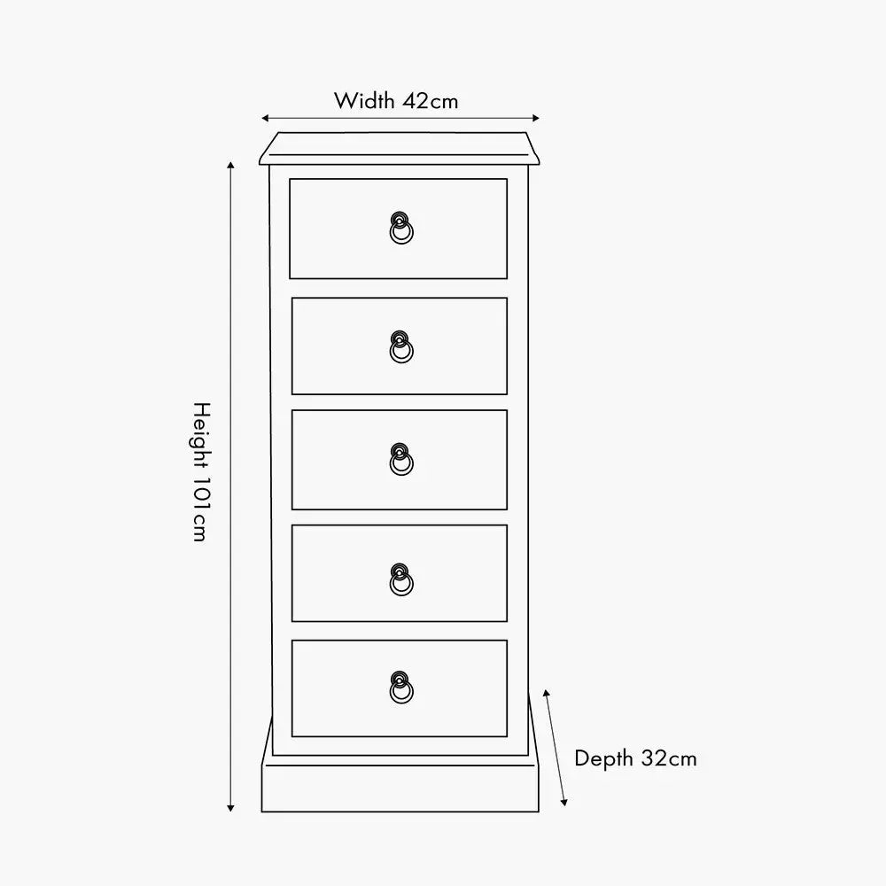 Loft Blue Multicoloured Pine Wood 5 Drawer Unit  Nicholas John Interiors