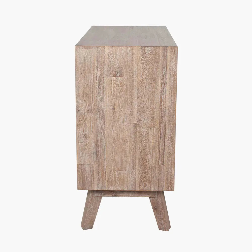 Kalmar Sand Wash Acacia Wood 3 Drawer Unit  Nicholas John Interiors