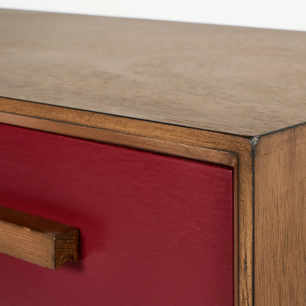 Klee Mulberry Pine Wood 3 Drawer Unit  Nicholas John Interiors