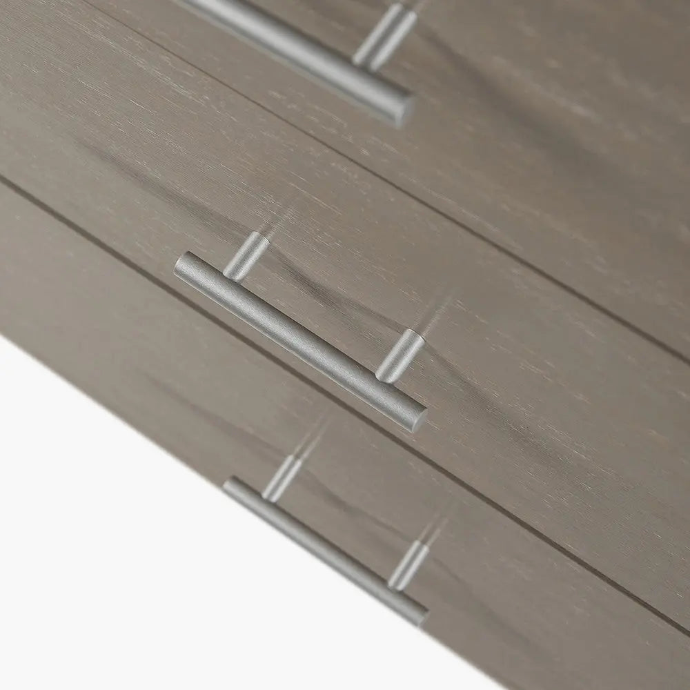 Ambroso Grey Wash Mango Wood and Silver Metal 3 Drawer Unit  Nicholas John Interiors