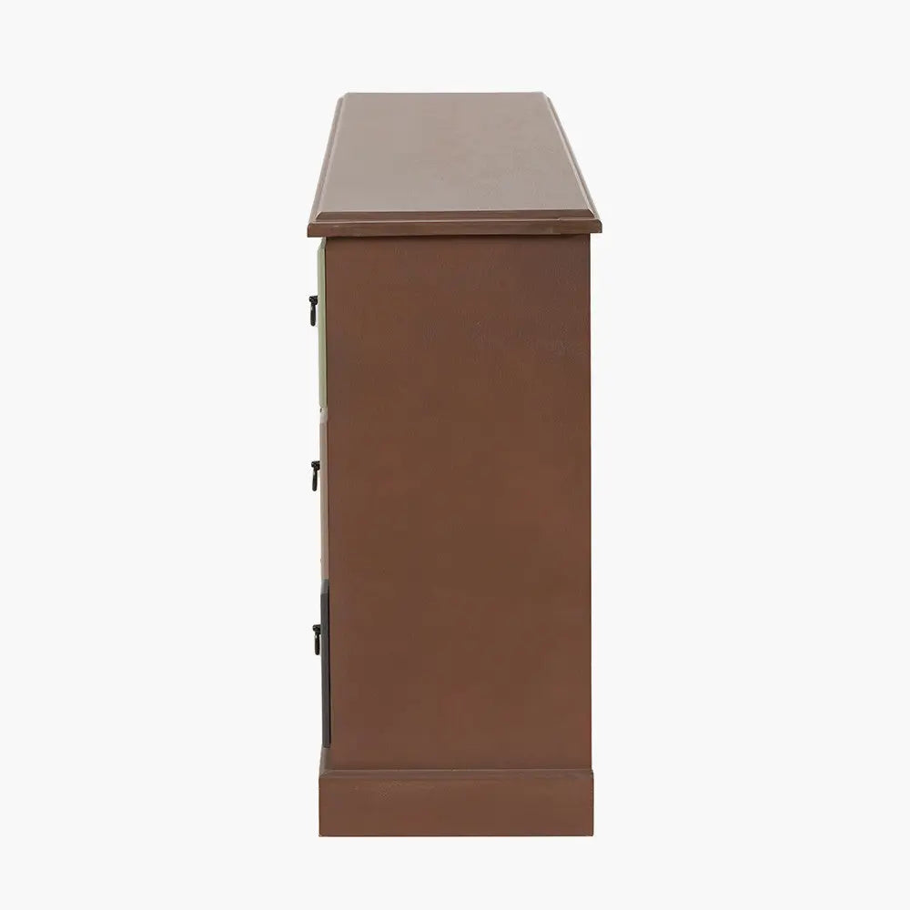 Loft Sage Multicoloured Pine Wood 12 Drawer Unit  Nicholas John Interiors