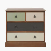Loft Sage Multicoloured Pine Wood 4 Drawer Unit  Nicholas John Interiors