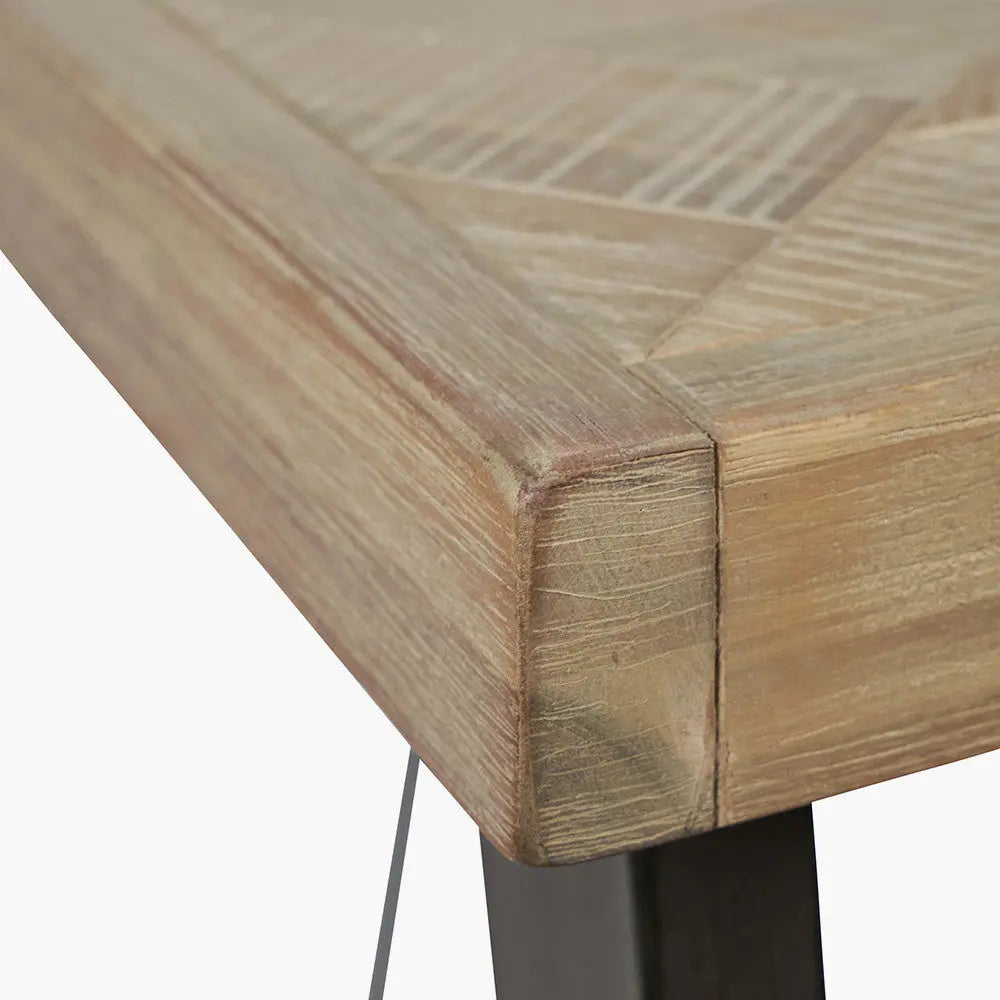 Marca Sand Wash Acacia Wood and Black Metal Bar Table  Nicholas John Interiors