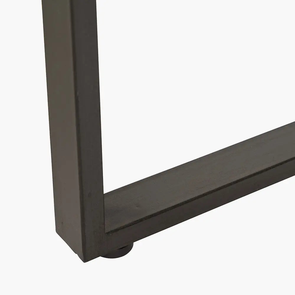 Marca Sand Wash Acacia Wood and Black Metal Bar Table  Nicholas John Interiors