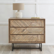 Marca Sand Wash Acacia Wood 3 Drawer Unit  Nicholas John Interiors