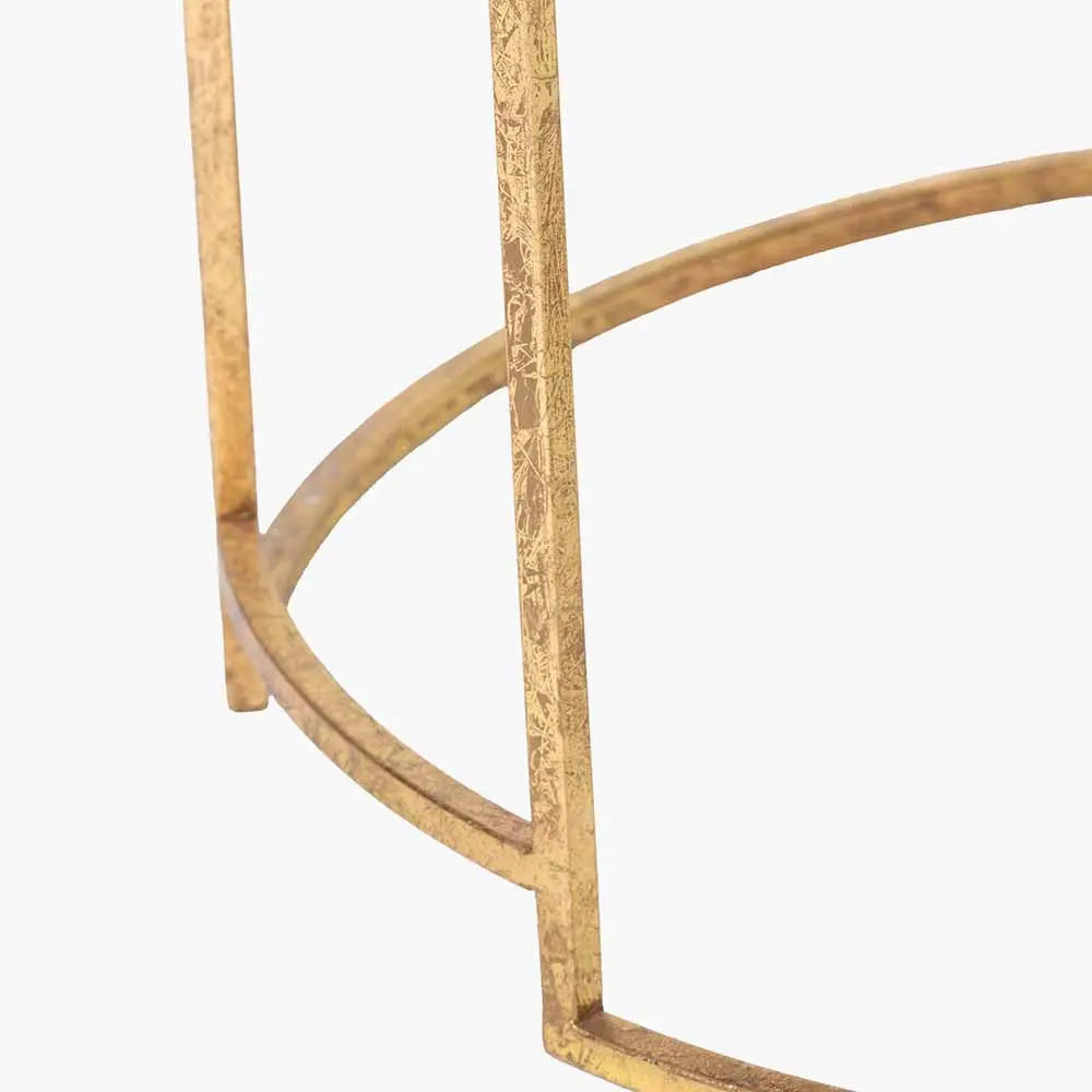 Veneziano Antique Gold Metal and Black Glass Coffee Table  Nicholas John Interiors