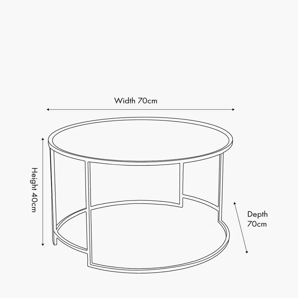 Veneziano Antique Gold Metal and Black Glass Coffee Table  Nicholas John Interiors