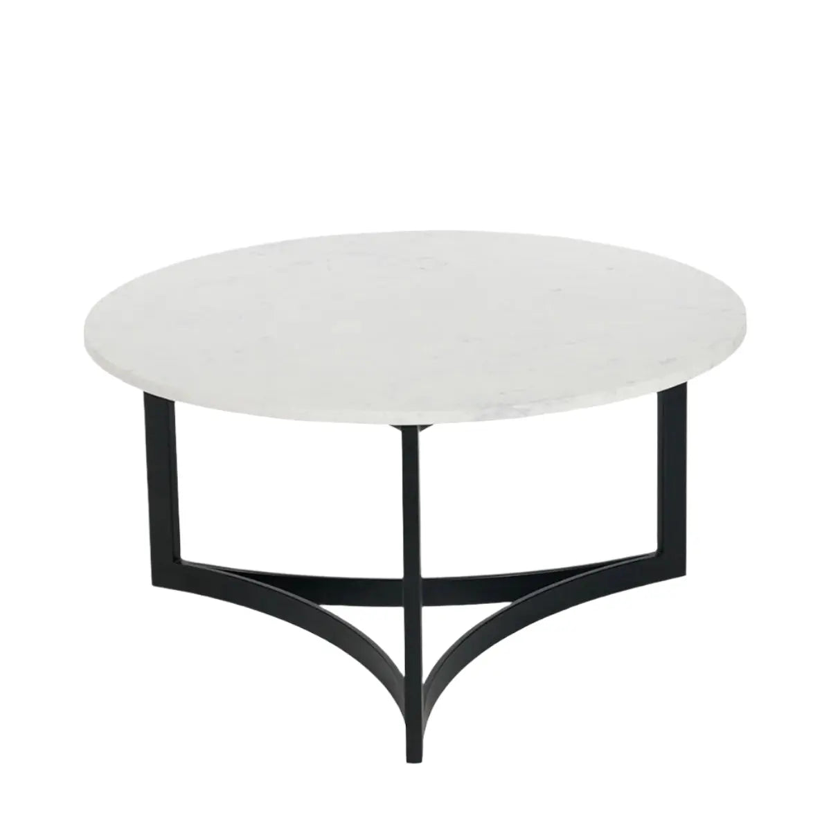 Hendrick White Marble and Black Metal Coffee Table  Nicholas John Interiors