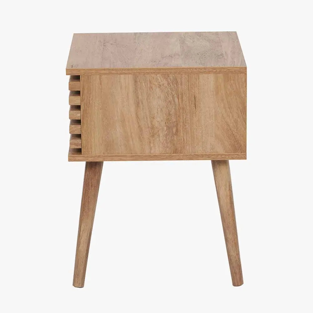 Larvik Natural Eucalyptus Wood 1 Drawer Unit  Nicholas John Interiors