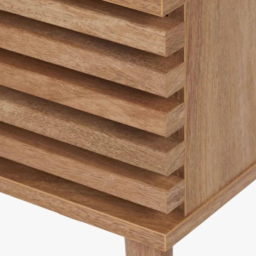 Larvik Natural Eucalyptus Wood 1 Drawer Unit  Nicholas John Interiors