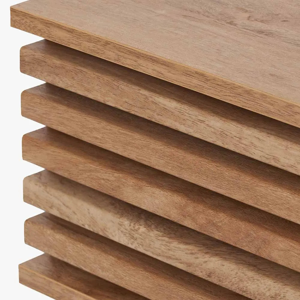 Larvik Natural Eucalyptus Wood 1 Drawer Unit  Nicholas John Interiors