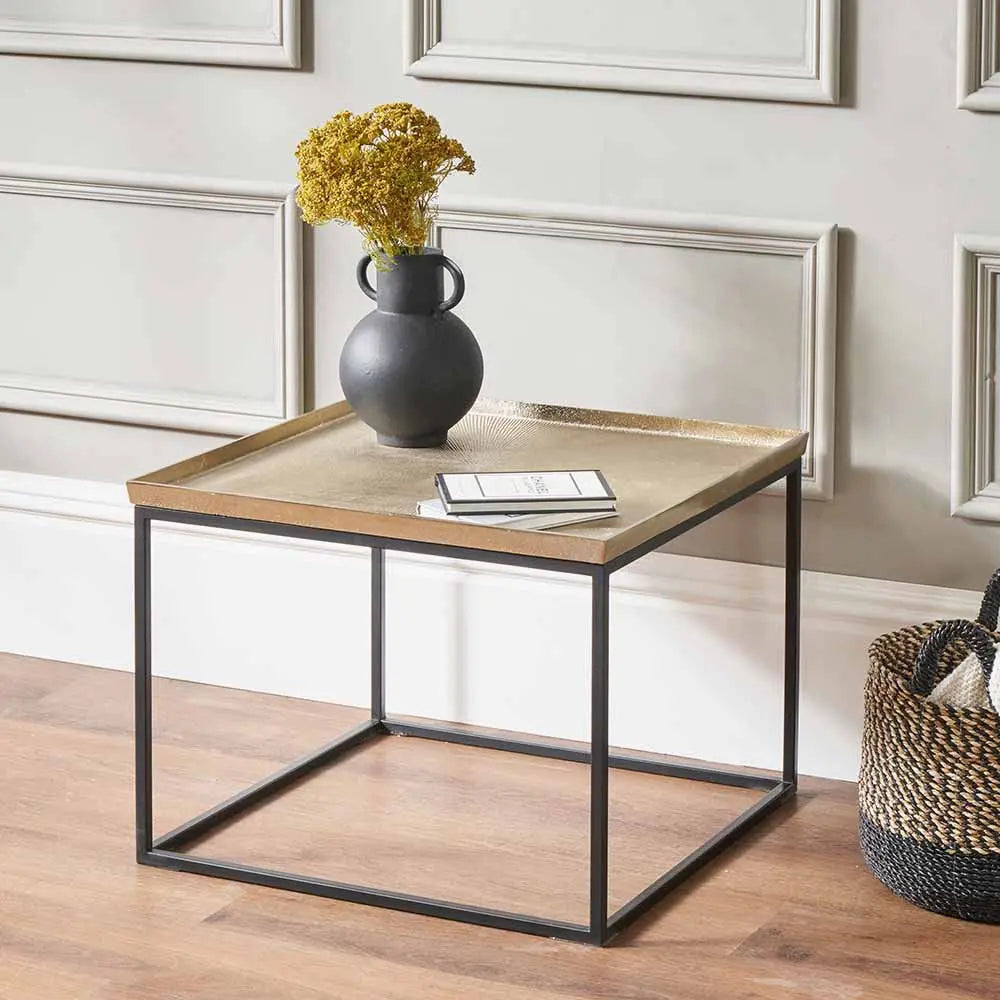 Franklin Gold Cast and Black Metal Coffee Table  Nicholas John Interiors
