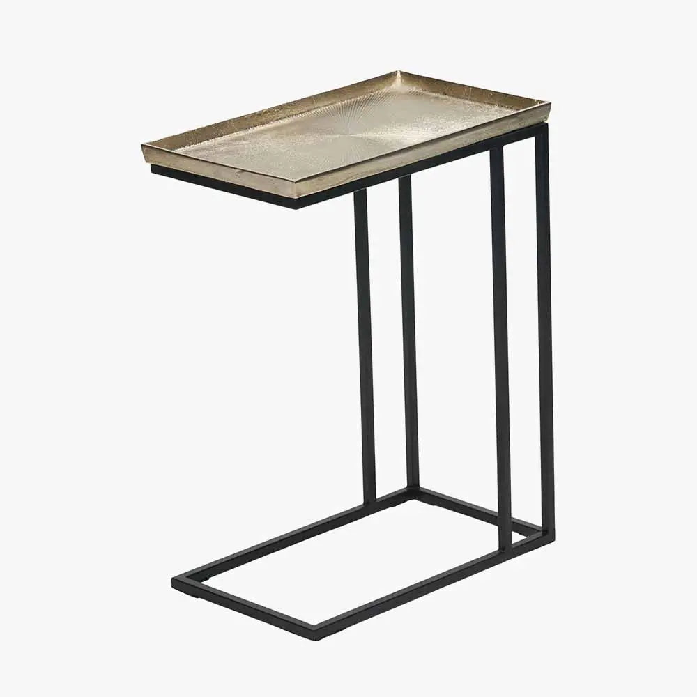 Franklin Gold Cast and Black Metal Supper Side Table  Nicholas John Interiors