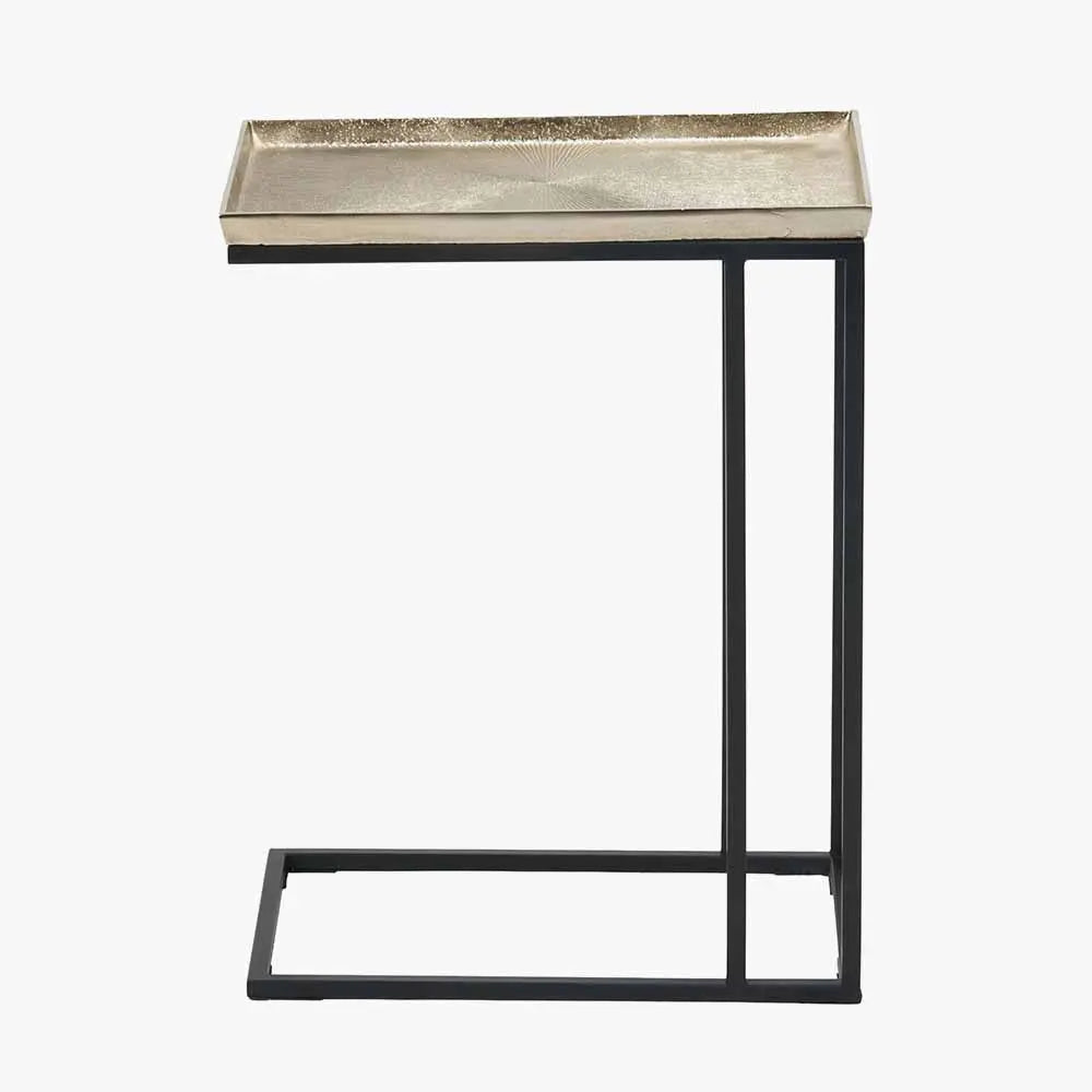 Franklin Gold Cast and Black Metal Supper Side Table  Nicholas John Interiors
