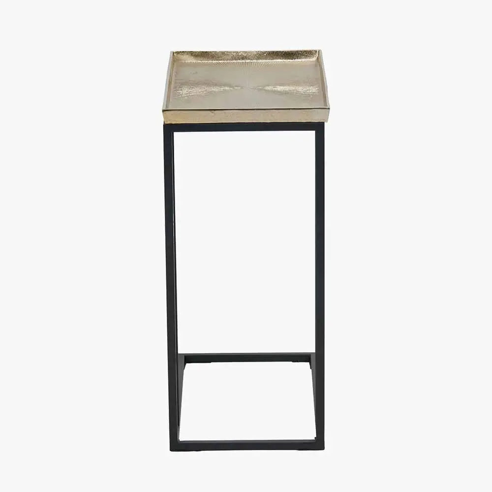 Franklin Gold Cast and Black Metal Supper Side Table  Nicholas John Interiors
