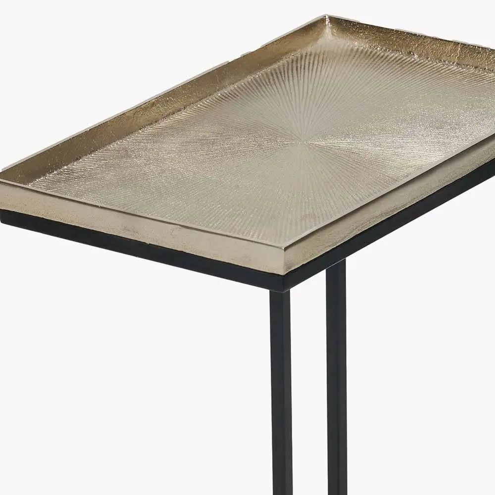 Franklin Gold Cast and Black Metal Supper Side Table  Nicholas John Interiors