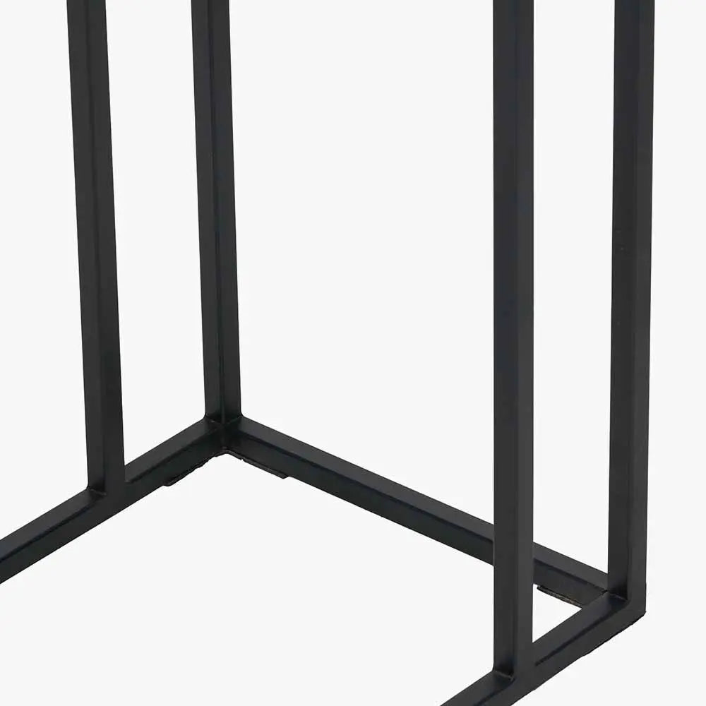 Franklin Gold Cast and Black Metal Supper Side Table  Nicholas John Interiors