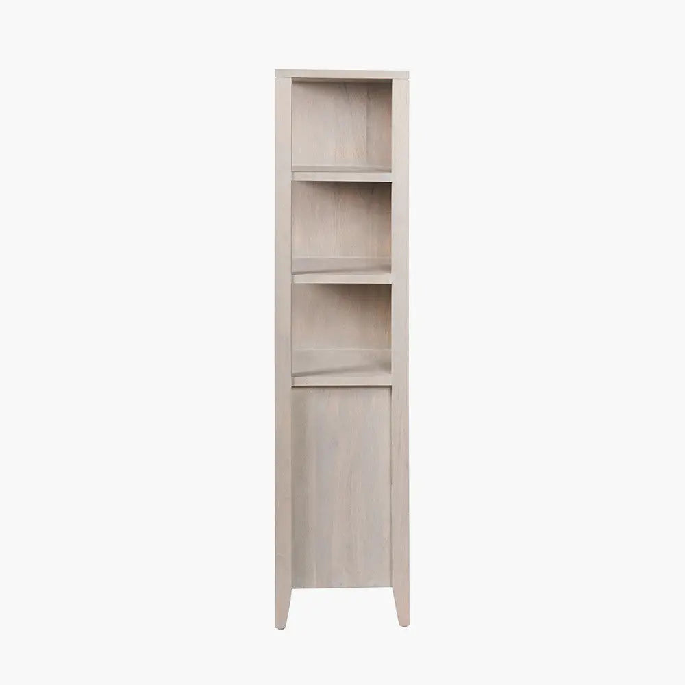 Khao Light Grey Mango Wood 2 Door 6 Niche Shelf Unit  Nicholas John Interiors