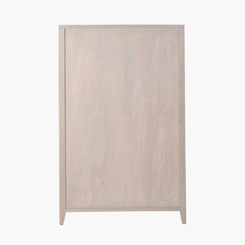 Khao Light Grey Mango Wood 2 Door 6 Niche Shelf Unit  Nicholas John Interiors