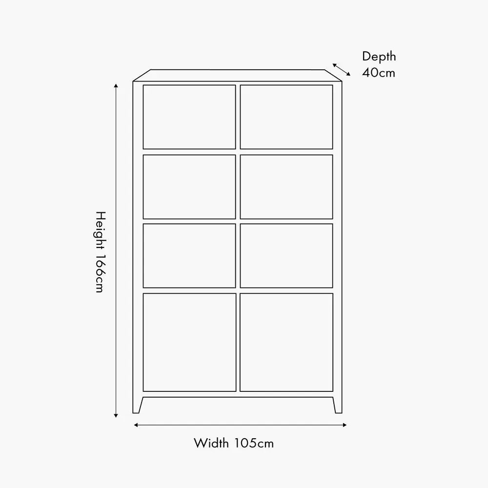 Khao Light Grey Mango Wood 2 Door 6 Niche Shelf Unit  Nicholas John Interiors