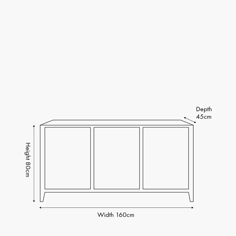 Khao Light Grey Mango Wood 3 Door Sideboard  Nicholas John Interiors